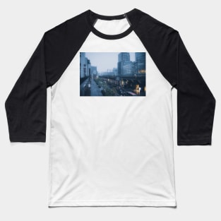 Cyberpunk Train Line Baseball T-Shirt